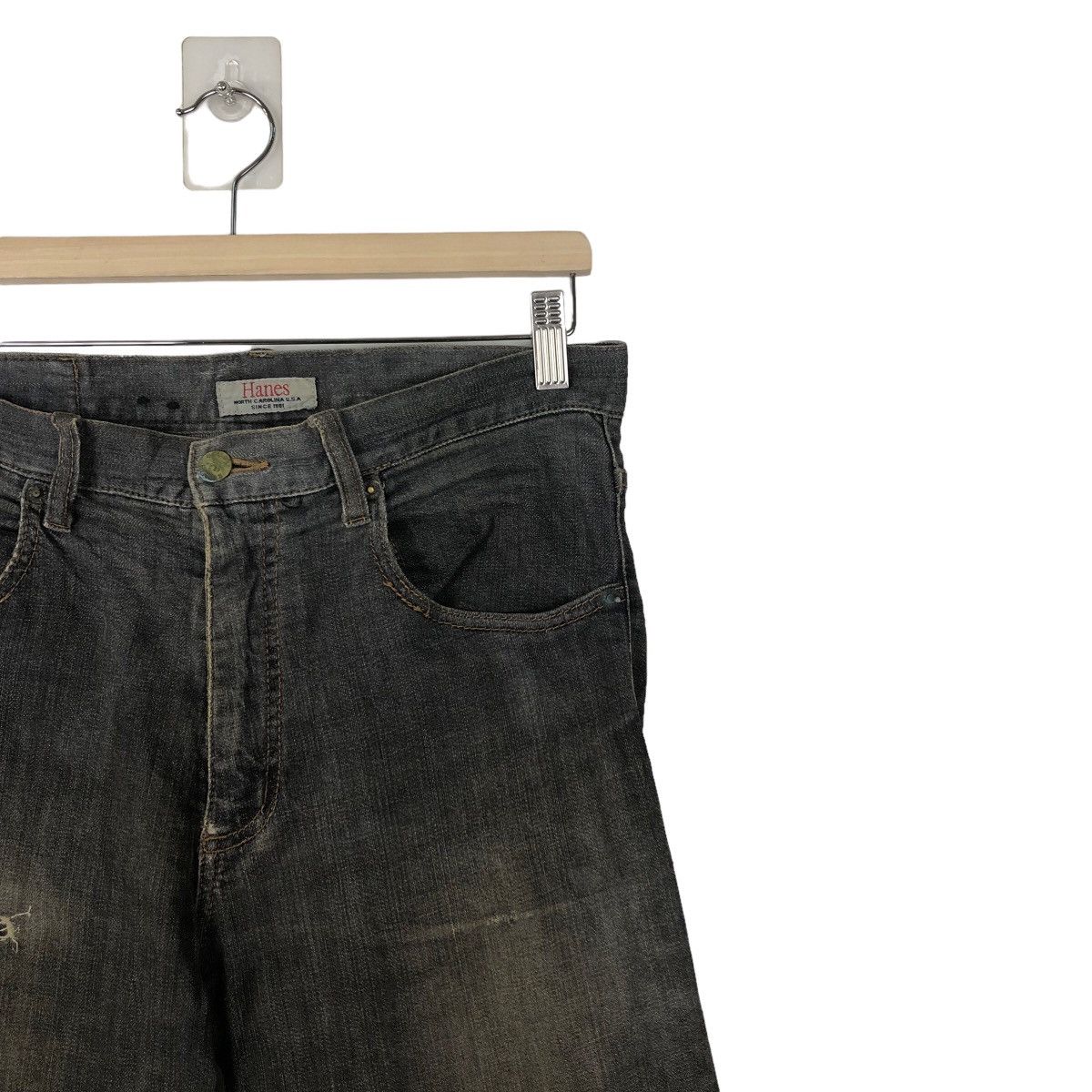 Japanese Brand VINTAGE PUNK JEANS DISTRESSE DESIGN HANES INSPIRE UNDERCOVER Size US 30 / EU 46 - 4 Thumbnail