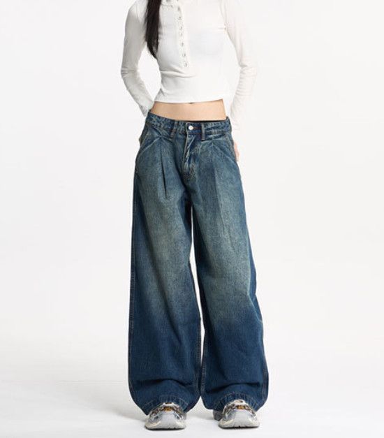Japanese Brand American high-waisted retro loose unisex wide-leg jeans Size US 32 / EU 48 - 1 Thumbnail