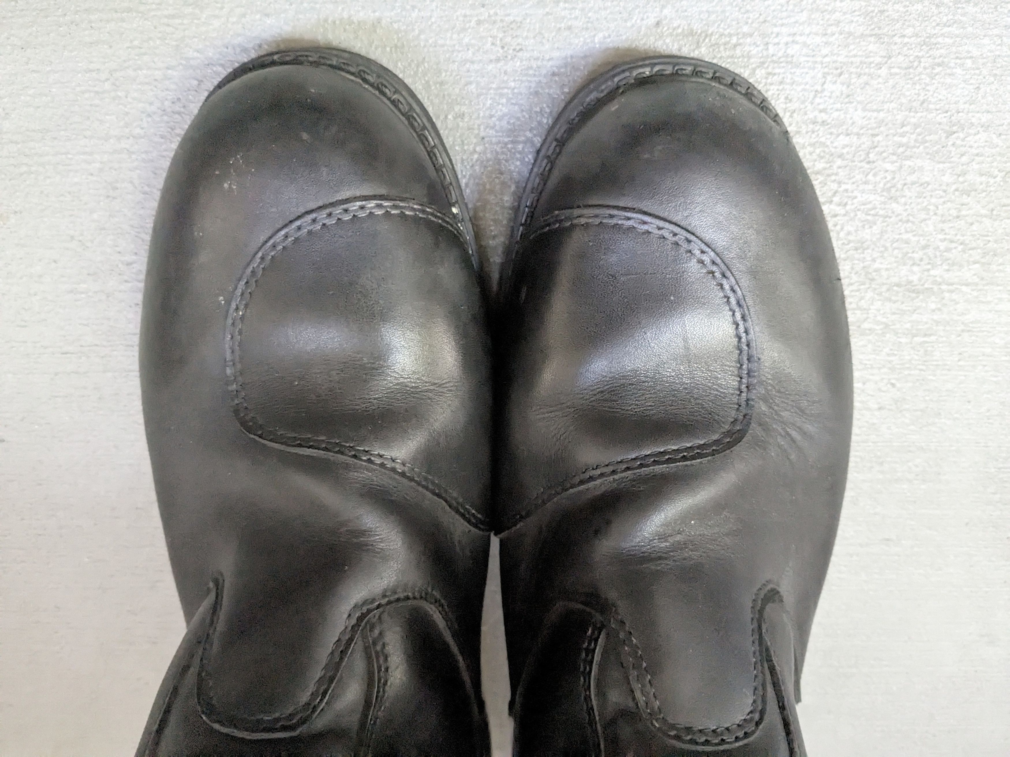 Vintage Moto Boots Black 12.5 Leather Biker Moto Rubber Italy Size US 12.5 / EU 45-46 - 3 Thumbnail