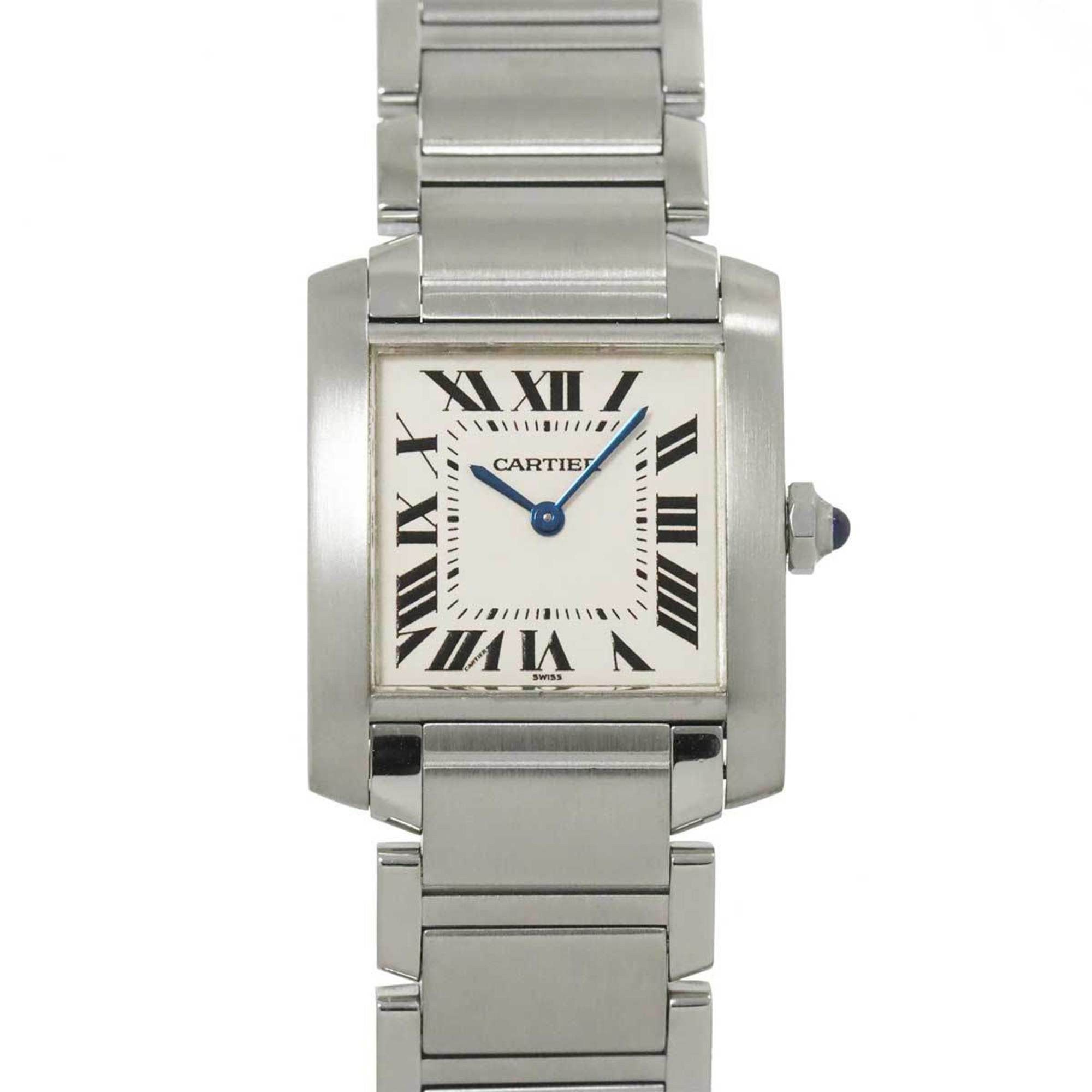Cartier Tank Francaise Mm W51003Q3 Boys' Wristwatch Ivory Quartz Watch in Beige, Women's