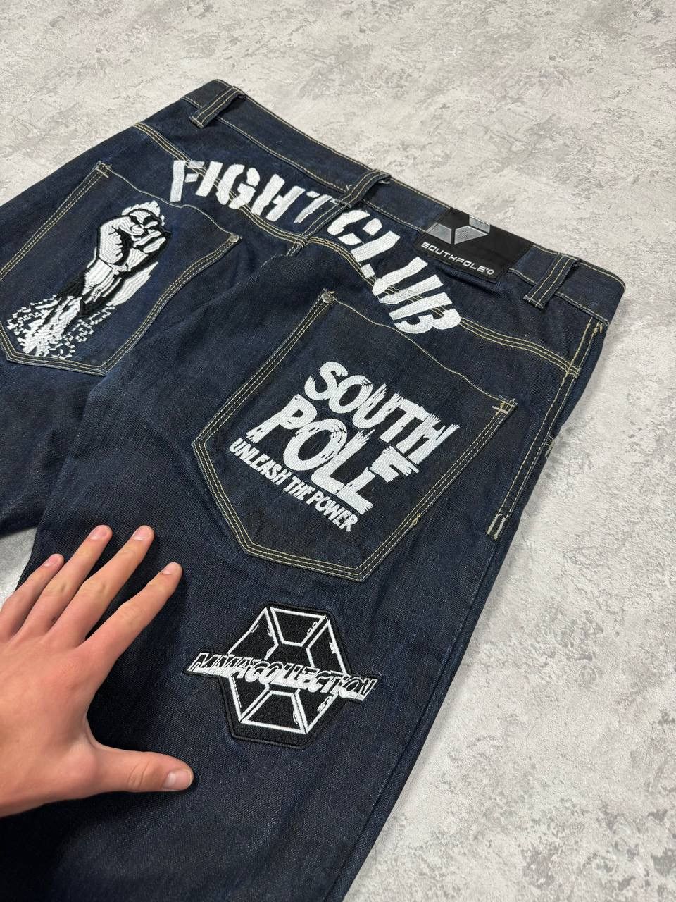 Southpole RARE Southpole Fight Club Blue Baggy Y2K Jeans Size 36 Size US 36 / EU 52 - 5 Thumbnail