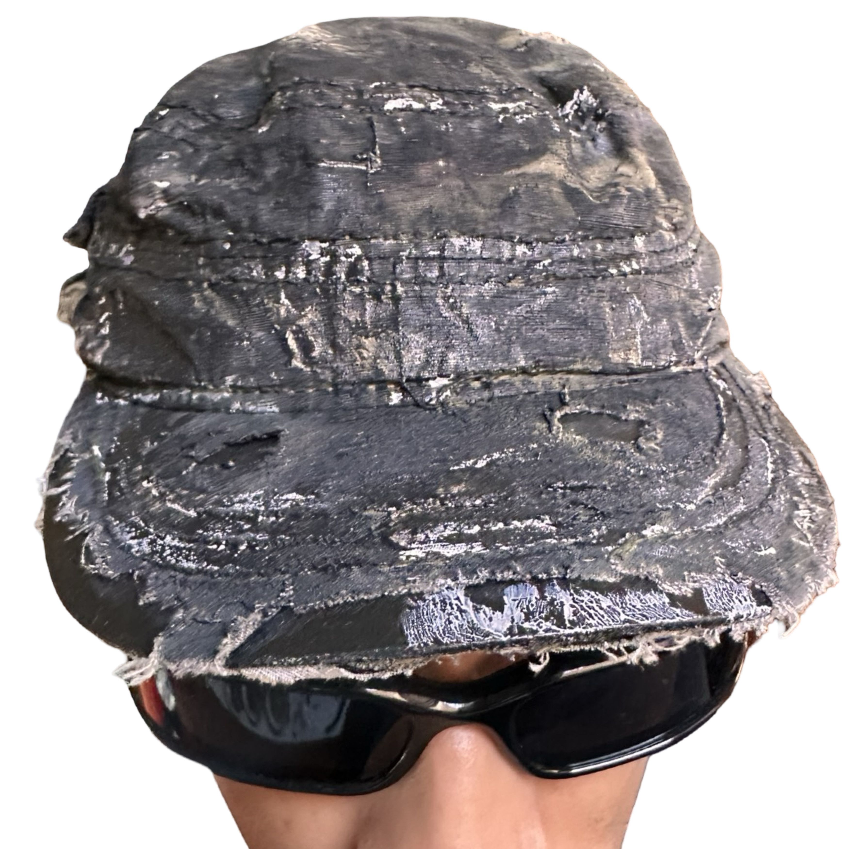 Vintage ASTROBOI* Retro Green Distressed Camouflage Painted Hat Size ONE SIZE - 8 Thumbnail
