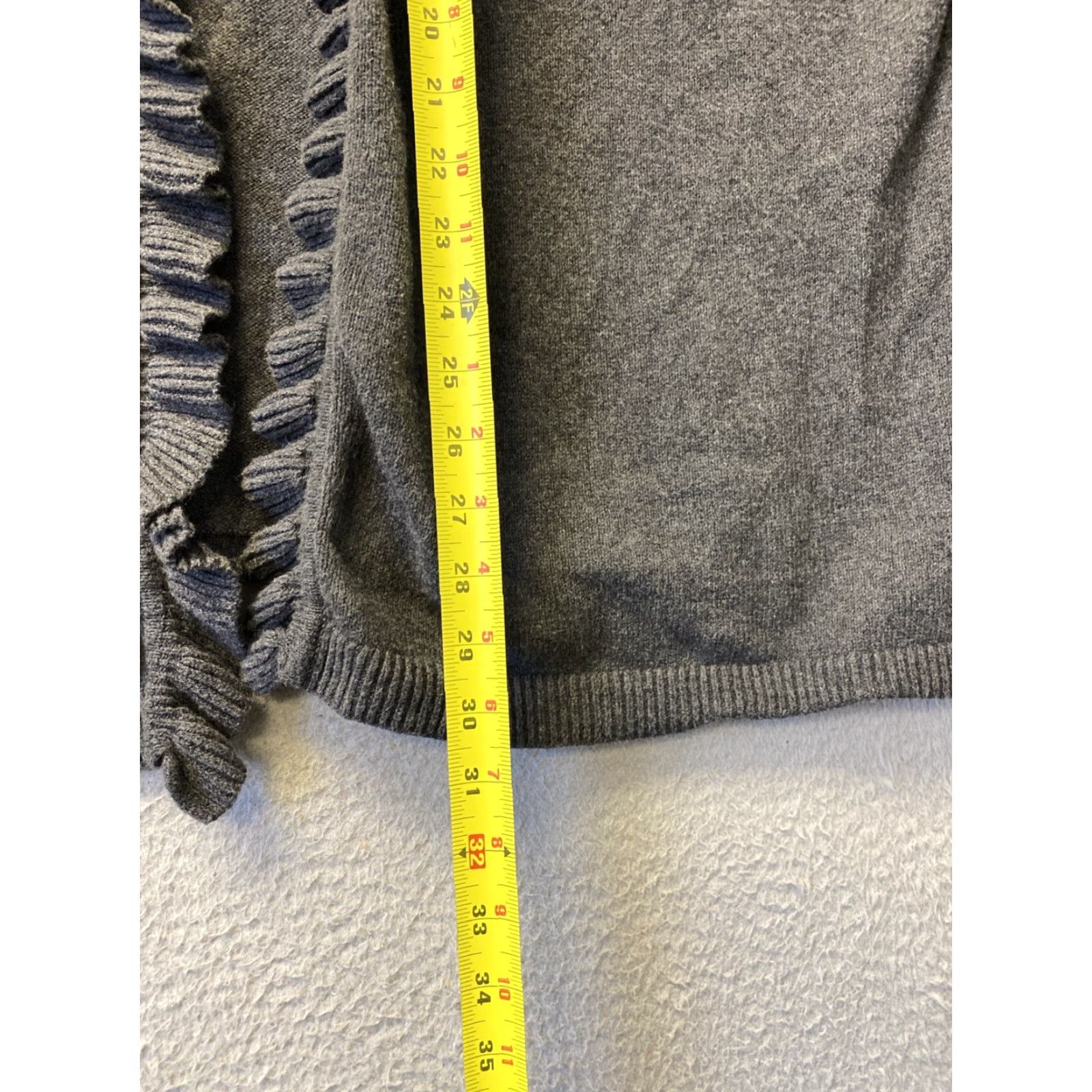 Lands' End Lands' End Cardigan Sweater Women 3XL Gray Mock Neck Long Sleeve Knit Full Zip Wool Cotton Nylon Fair Isle Seasonal Fall Winter Spring Womens Size XXL / US 16-18 / IT 52-54 - 7 Thumbnail