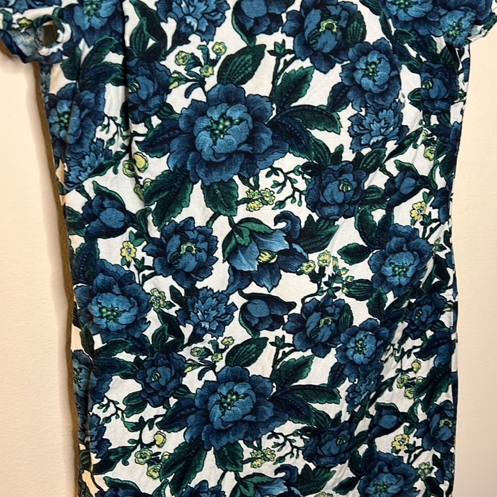Loft LOFT Blue Floral Linen Blend Shift Dress Size 0 Size XS / US 0-2 / IT 36-38 - 4 Thumbnail