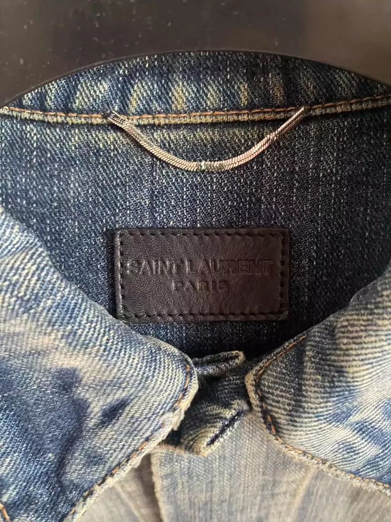 Saint Laurent Paris Saint Laurent Paris 16 FW Shark Embroidered Denim Jacket Size US M / EU 48-50 / 2 - 3 Thumbnail