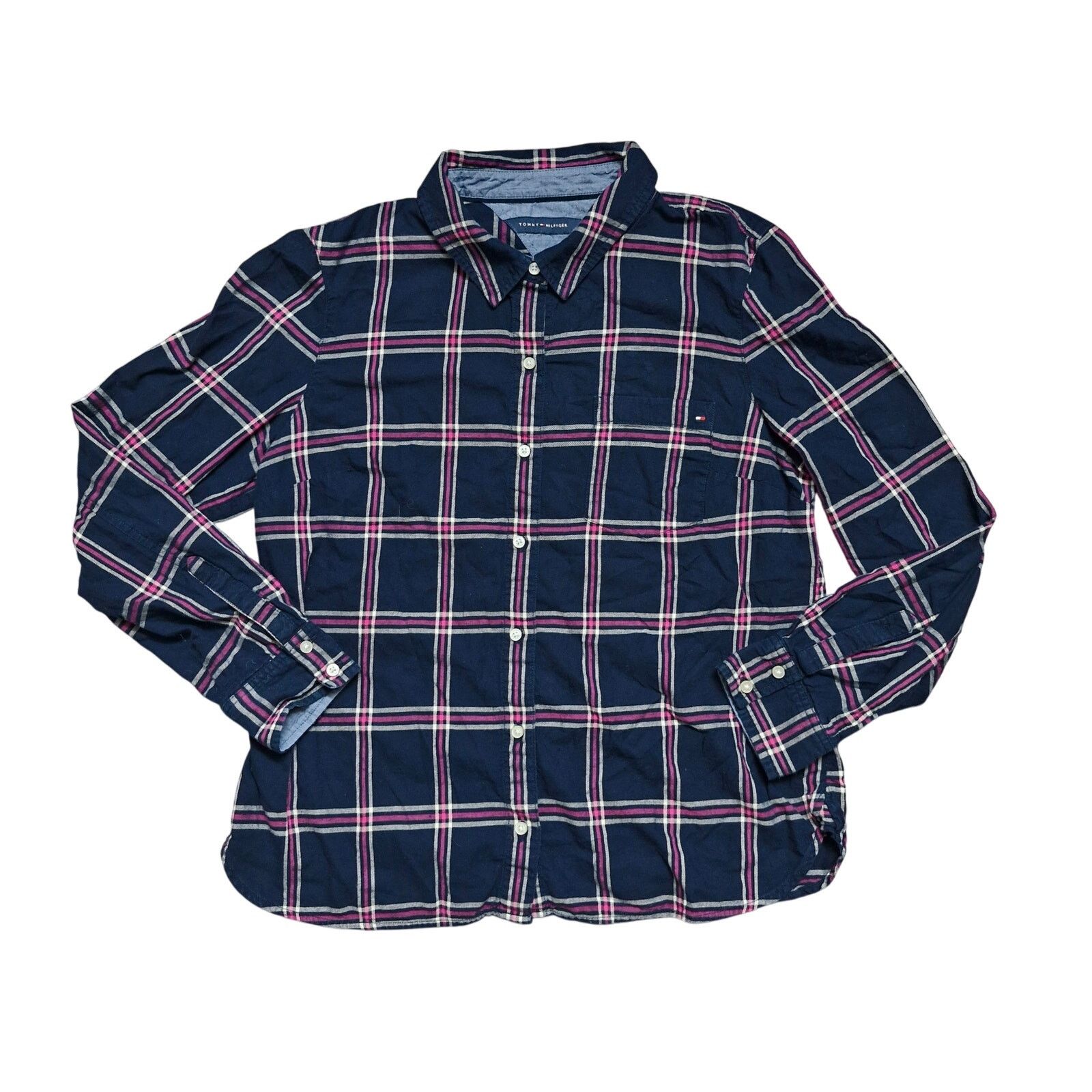 Tommy Hilfiger Tommy Hilfiger New York Fit Blue Pink Shirt Men’s Size Small Size US S / EU 44-46 / 1 - 1 Thumbnail