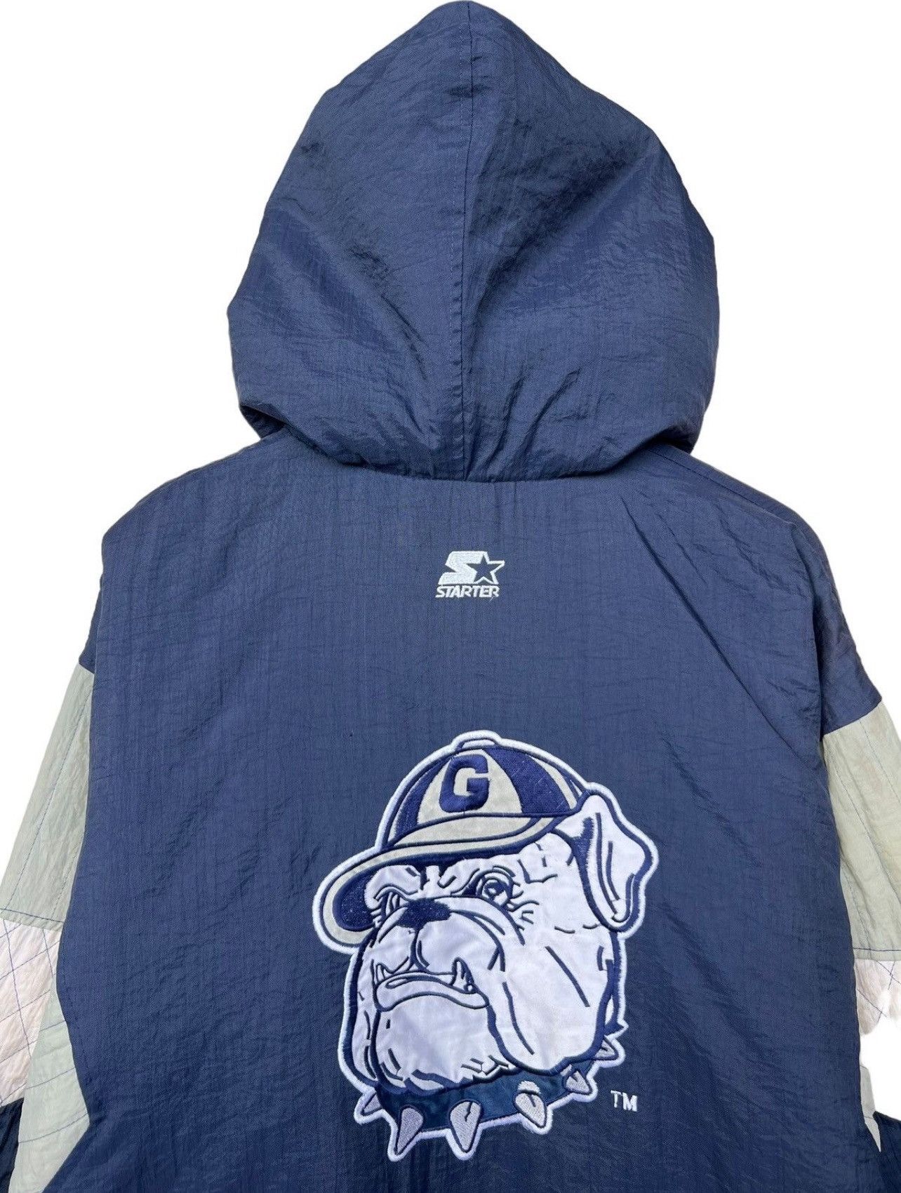NCAA Rare🔥Vintage 90s Georgetown Hoyas Chalkline Starter Jacket Size US XL / EU 56 / 4 - 8 Thumbnail