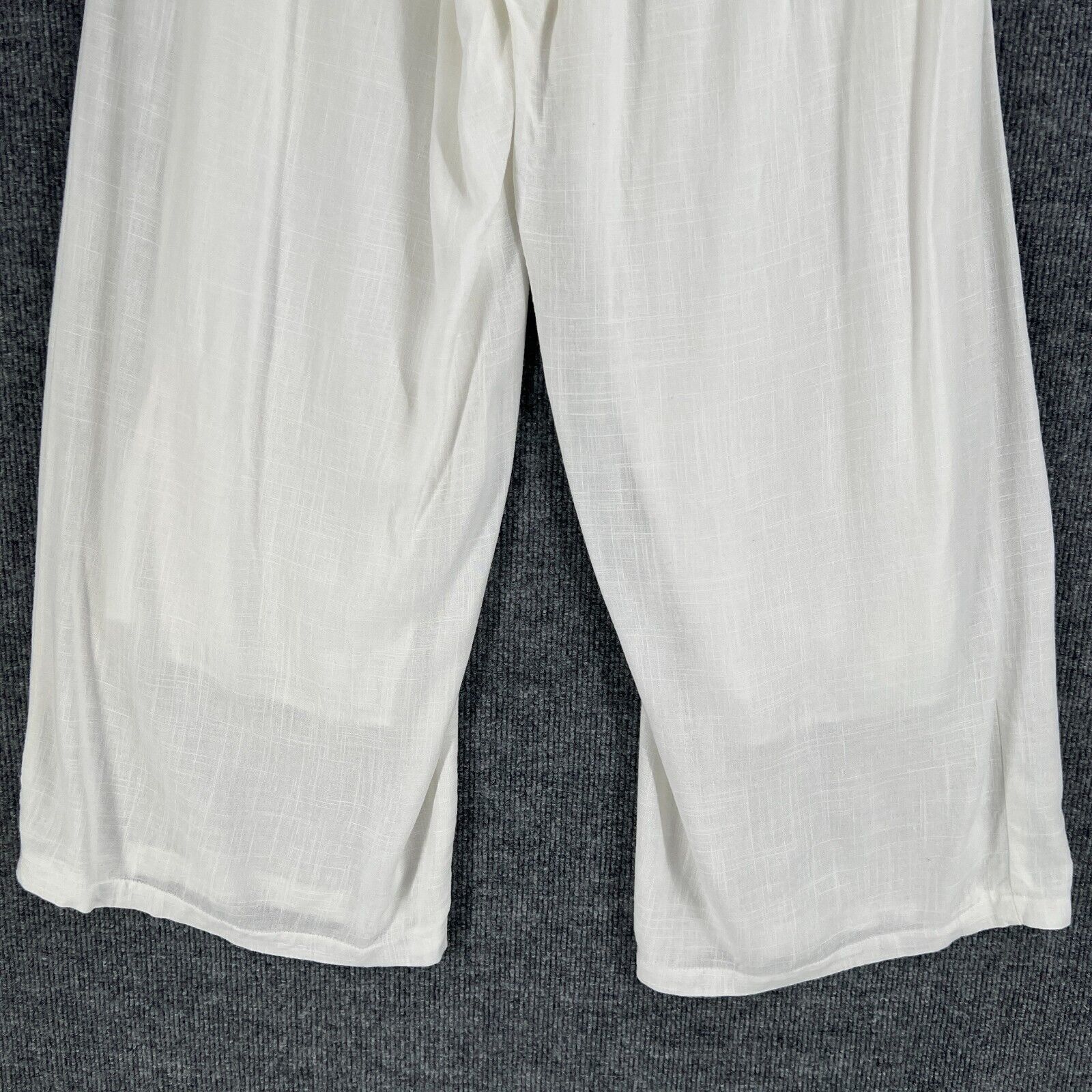 PRINCESS POLLY Princess Polly Linen Blend Wide Leg Pull On Pants White Sz 4 Size 27" / US 4 / IT 40 - 6 Thumbnail