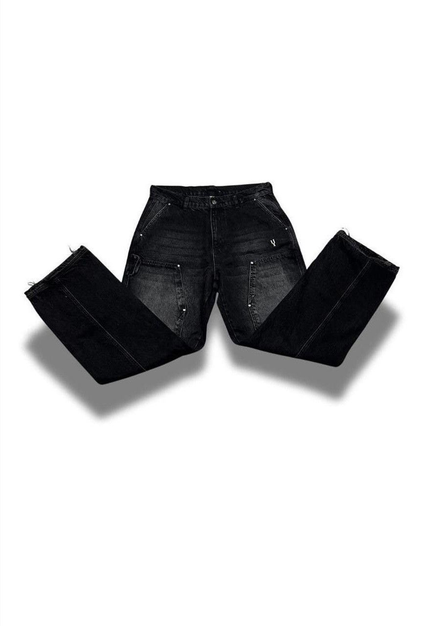 Designer YFM Denim Jeans Black Size US 32 / EU 48 - 2 Thumbnail