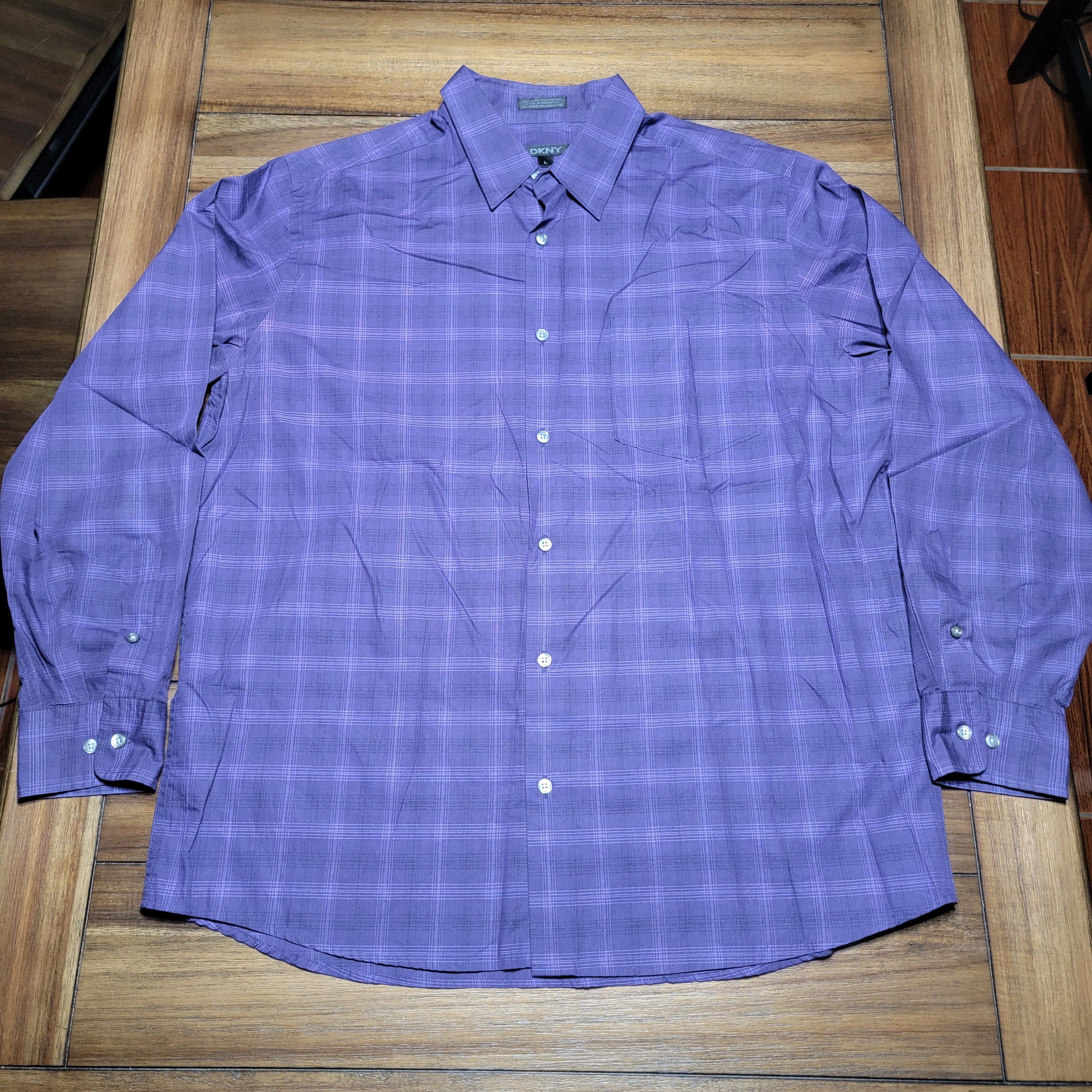 DKNY DKNY Full Button LS Shirt w/ squares - Size Large Size US L / EU 52-54 / 3 - 1 Thumbnail