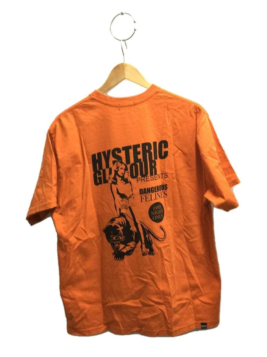 image of Hysteric Glamour Dangerous Felines T-Shirt in Orange, Men's (Size XL)