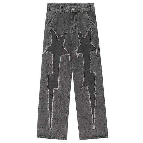 Vintage Lightning Splicing Baggy Jeans Size US 33 - 1 Thumbnail
