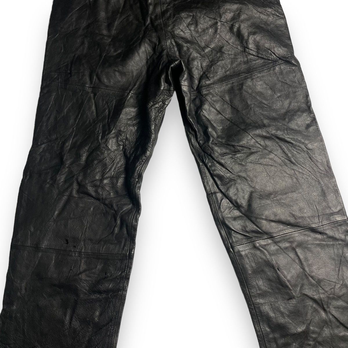 If Six Was Nine × Japanese Brand × Le Grande Bleu (L.G.B.) 🇯🇵🖤 RAPIDO SPIRIT COWHIDE LEATHER PANTS Size 26" / US 2 / IT 38 - 8 Thumbnail