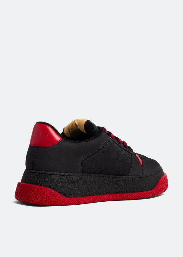 Gucci o1s1wg110425 Men's Screener GG Sneakers in Black & Red Size US 12 / EU 45 - 3 Thumbnail