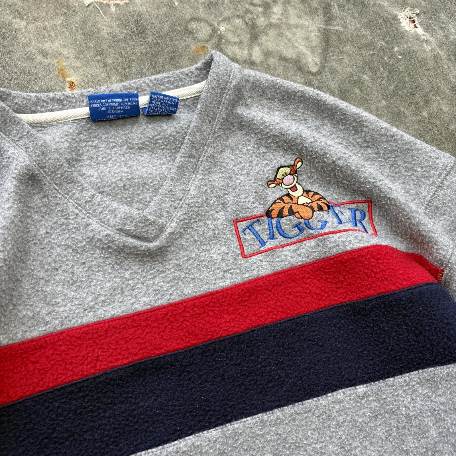 Disney Vintage 90s Y2K Disney Striped Tigger Fleece Sweatshirt Size M / US 6-8 / IT 42-44 - 2 Thumbnail