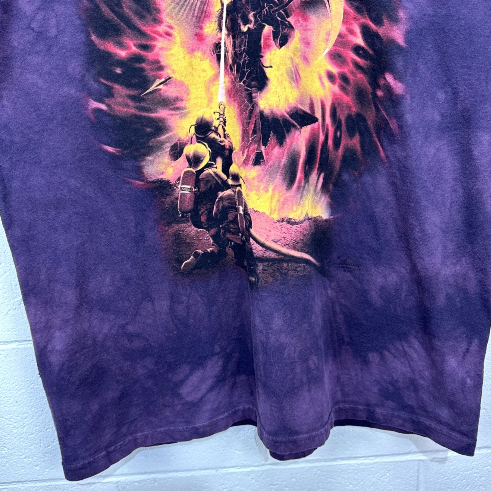 The Mountain VINTAGE The Mountain Firefighter T-Shirt Mens Large Purple Tie-Dye Grim Reaper Graphic 2000s Fall Mens Size US L / EU 52-54 / 3 - 7 Thumbnail