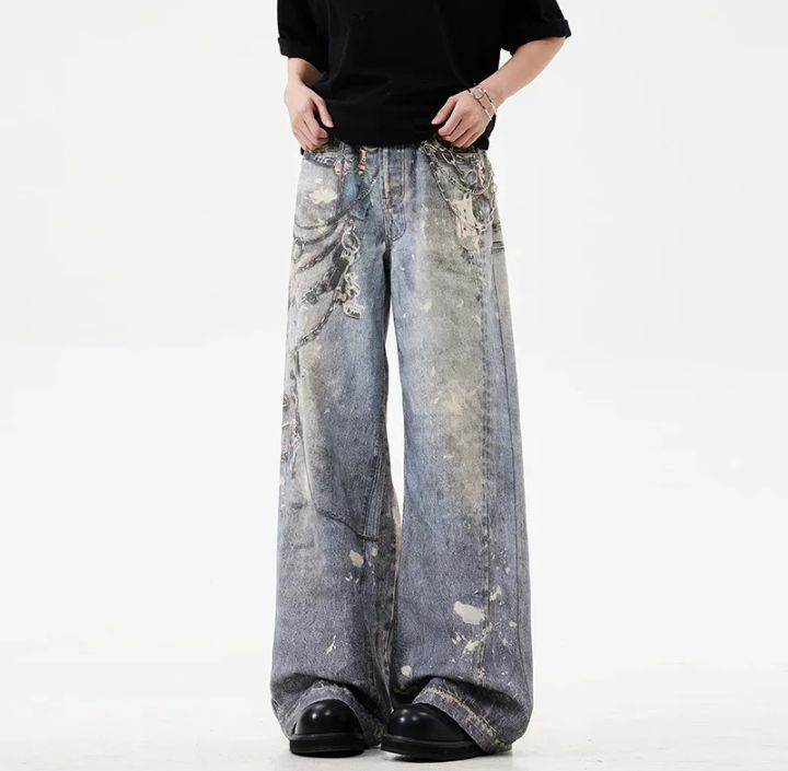 Jean Chain Printed Baggy Jeans Size US 32 / EU 48 - 1 Thumbnail