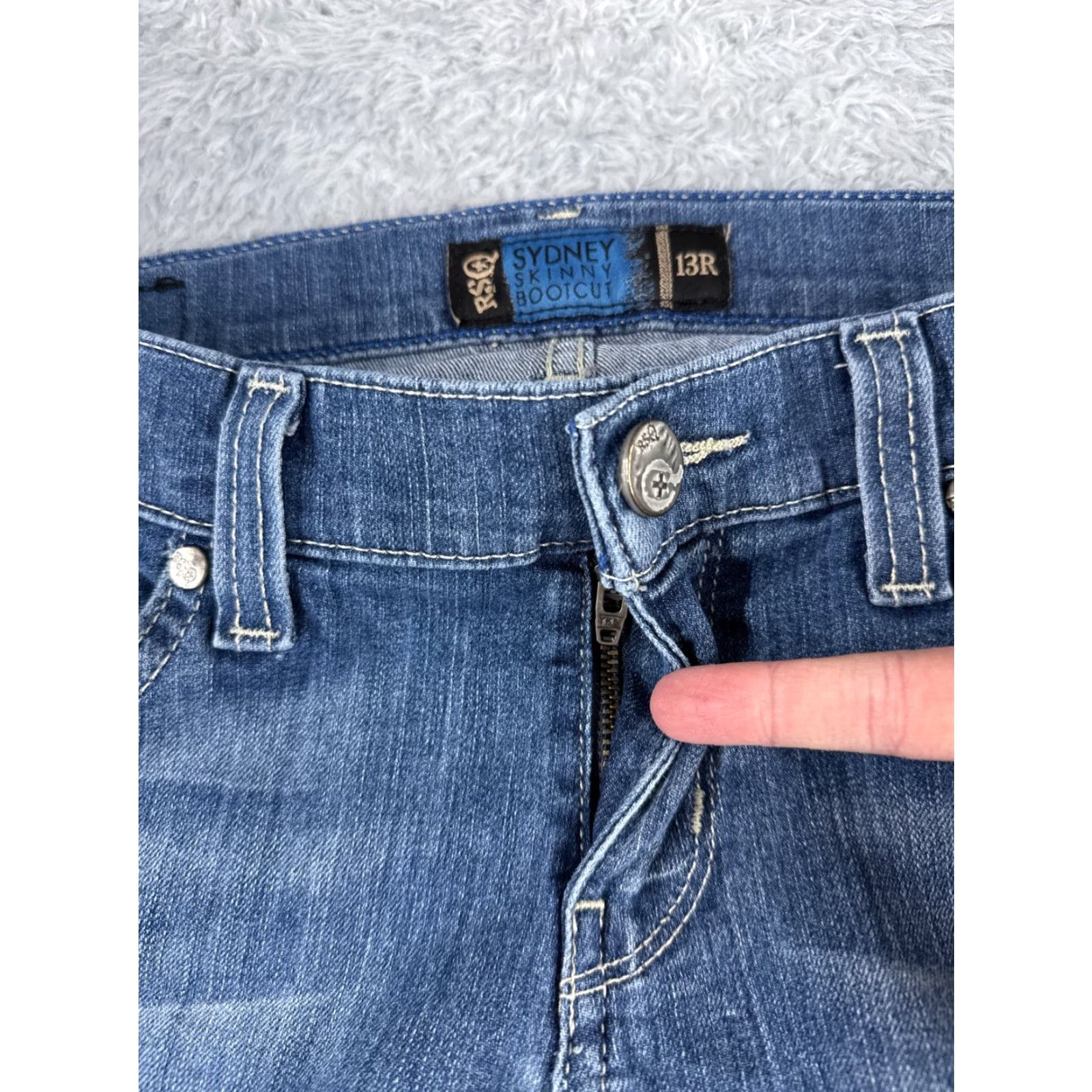 Rsq RSQ Jeans Women's Blue Denim 30x32 Regular Bootcut Slim Stretch Pockets 5-Pocket Designer American Modern Classic Filets N/A 13 Size 34" / US 12 / IT 48 - 5 Thumbnail