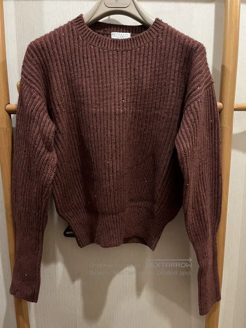 Brunello Cucinelli Brunello Cucinelli Sequined Cashmere Knit Top Size S / US 4 / IT 40 - 1 Thumbnail
