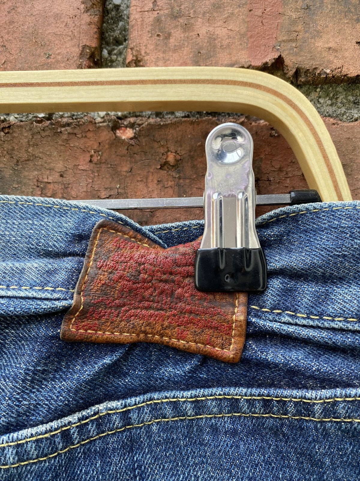 Levi's Vintage Clothing W35x31.5 Vintage levi's 502xx redline big E denime Size US 35 - 8 Thumbnail