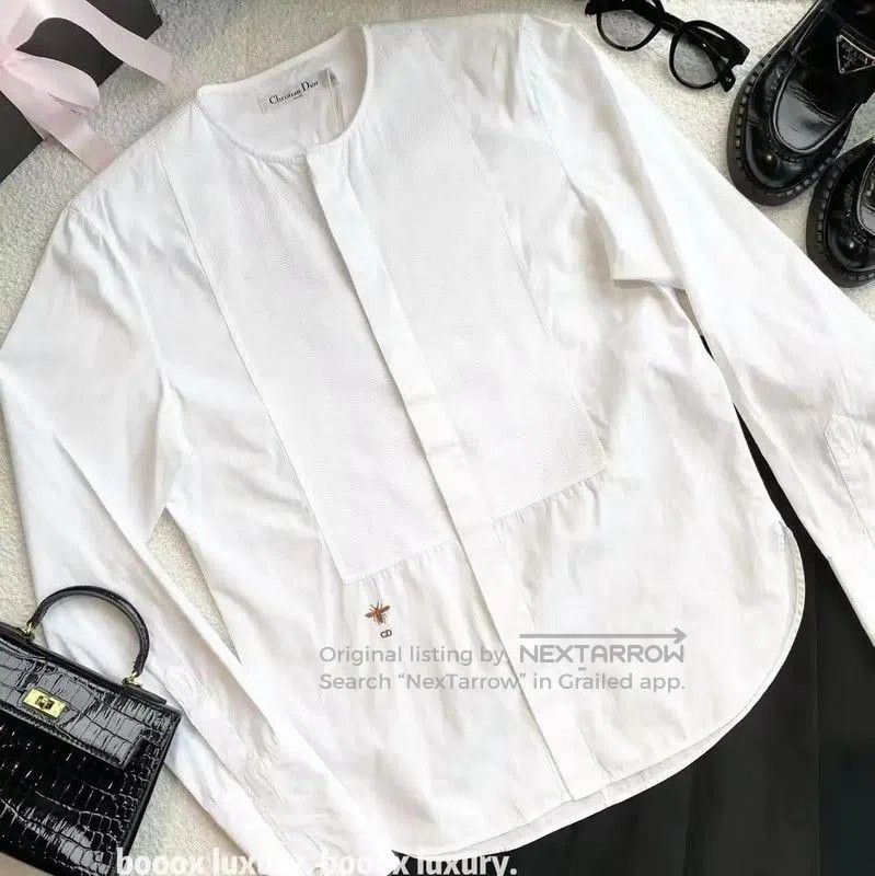 Dior Dior White Cotton Women's Shirt . Size XXS / US 00 / IT 34 - 4 Thumbnail