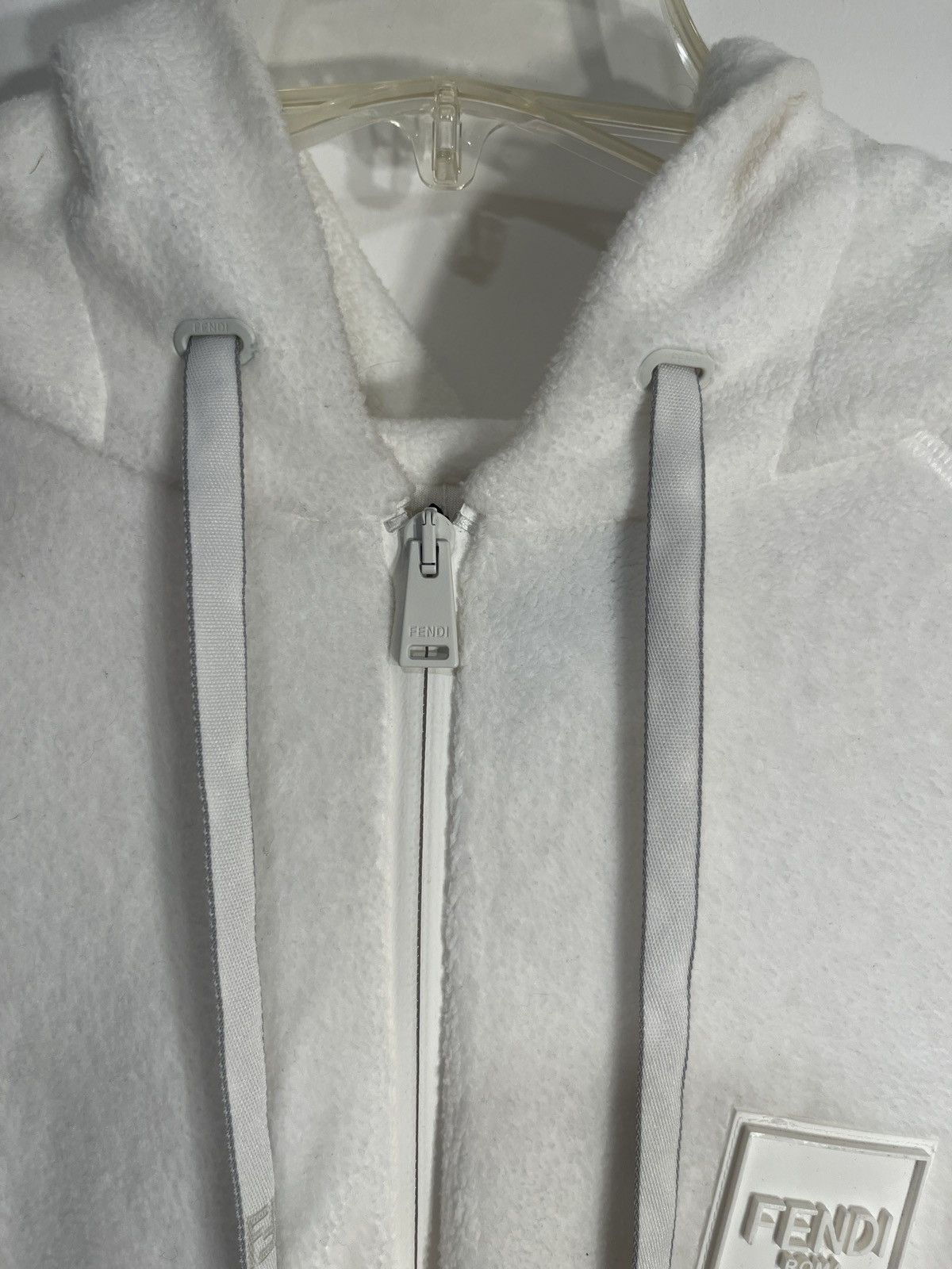 Fendi Fendi white furry quarter zip hoodie Size US XL / EU 56 / 4 - 4 Thumbnail