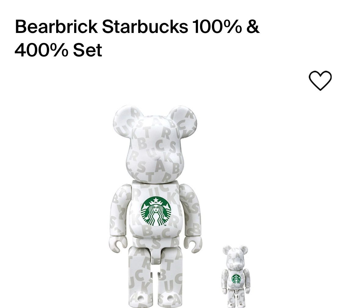 image of Starbucks Taiwan X Be@rbricks 400%+100% Set Limited Edition in White, Men's