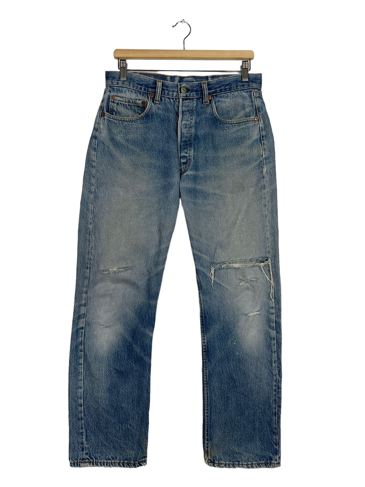 Levi's 🔥80s VINTAGE LEVIS 501 DISTRESS DENIM Size US 32 / EU 48 - 1 Thumbnail