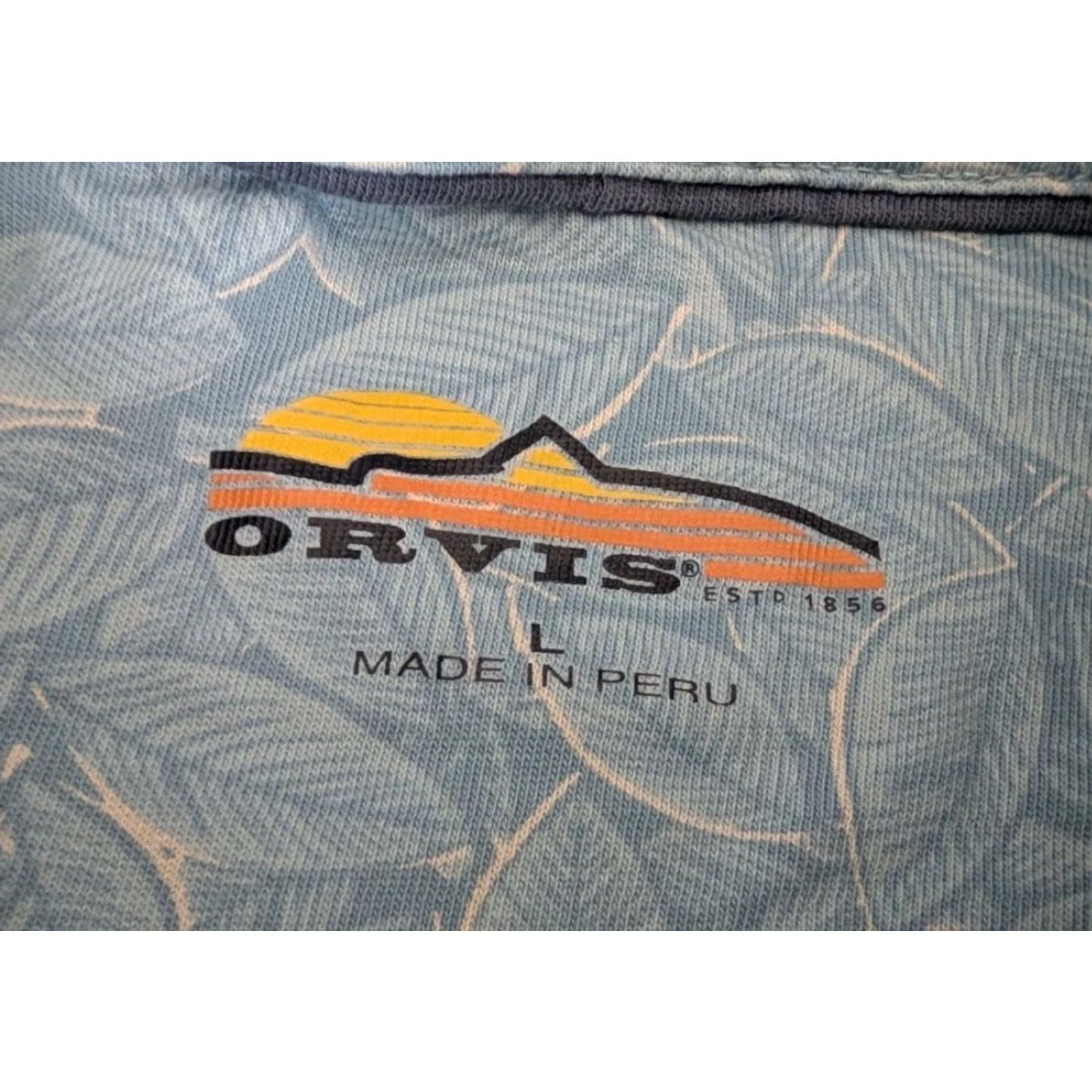 Orvis Orvis Shirt Men’s Large Trout Bum Blue Button Up Short Sleeve Thick Leaf Floral Pocket Size US L / EU 52-54 / 3 - 7 Thumbnail