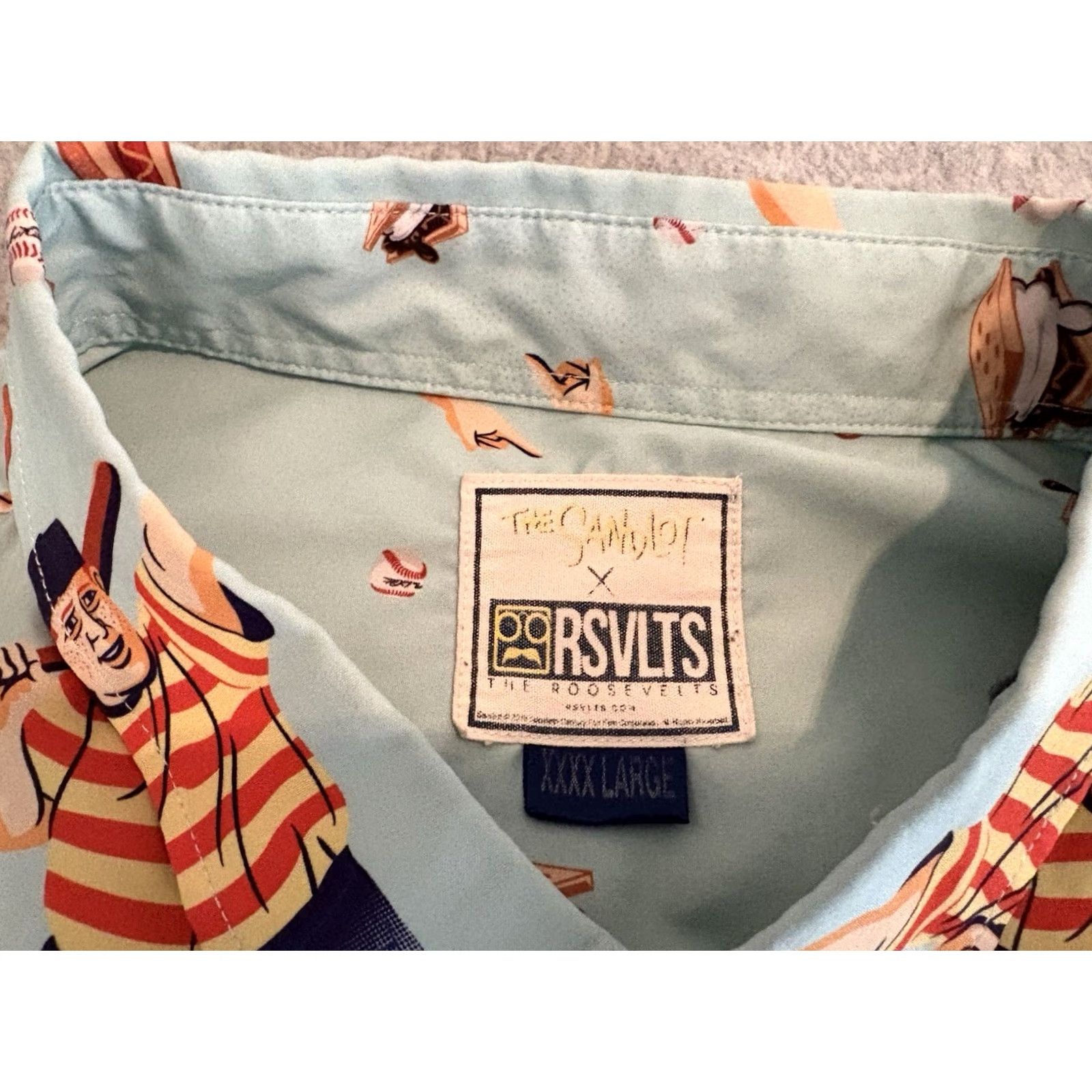 Greats RSVLTS The Sandlot Great Hambino Button Up Shirt Kunuflex Mens 4XL Multicolor Movie Baseball Shirt Size US XXL / EU 58 / 5 - 2 Thumbnail