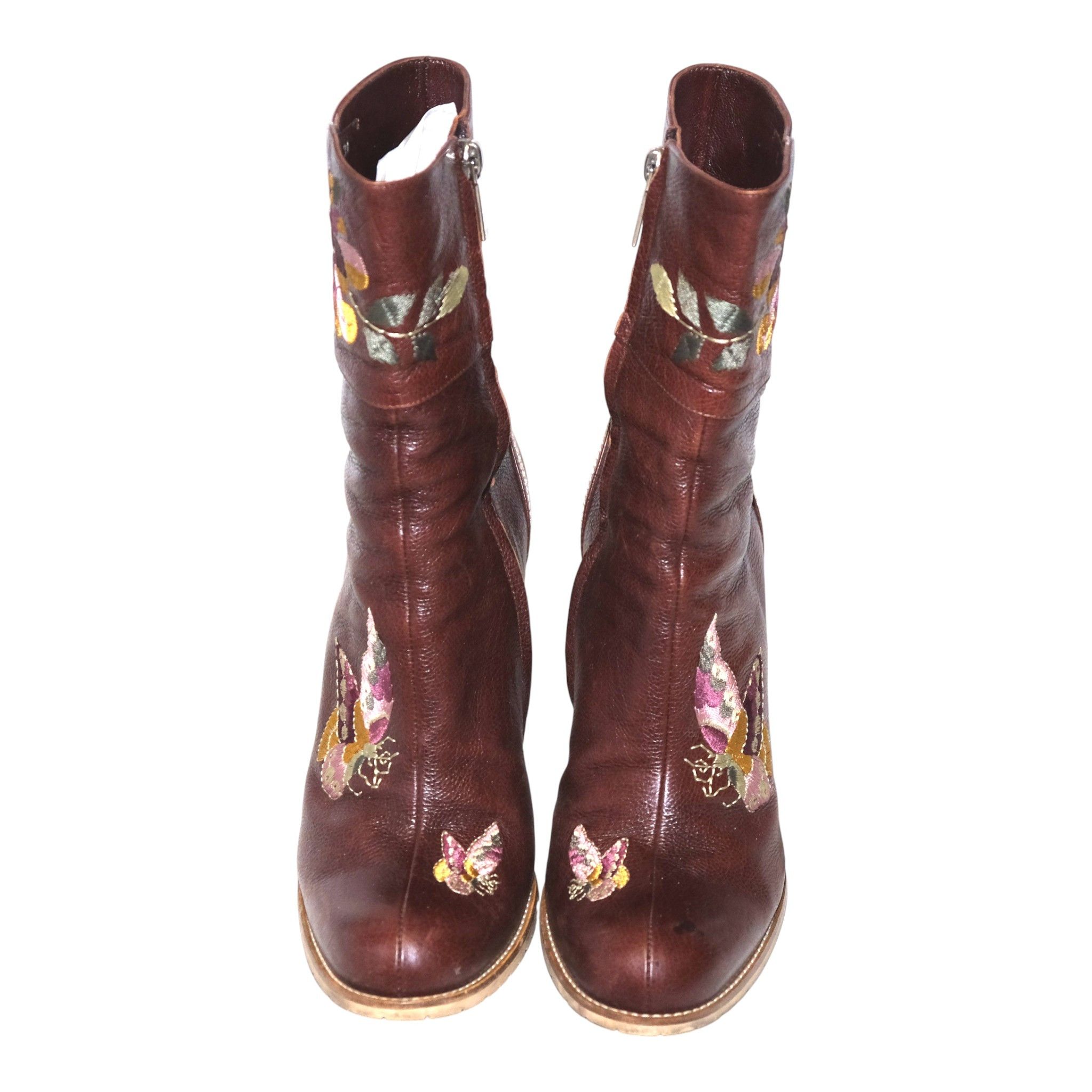 Dior Embroidered Stiletto Boots Size US 9 / IT 39 - 2 Thumbnail