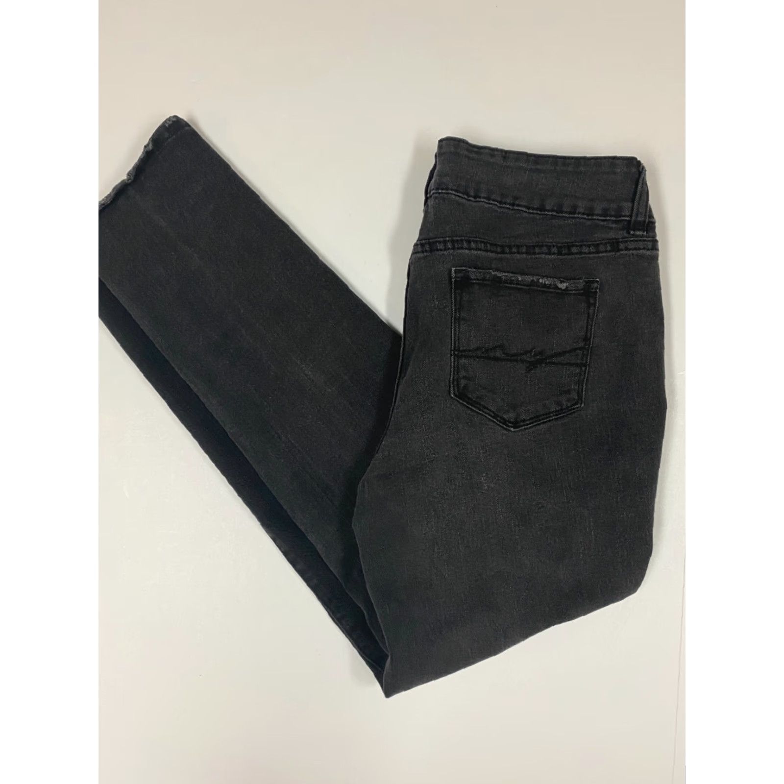 Vintage SOHO New York and Company Jeans Womens Boyfriend 30 Black Denim Zip Sl 28in Mid Rise Stretch Slimming Crop Modern Designer Size 30" / US 8 / IT 44 - 5 Thumbnail