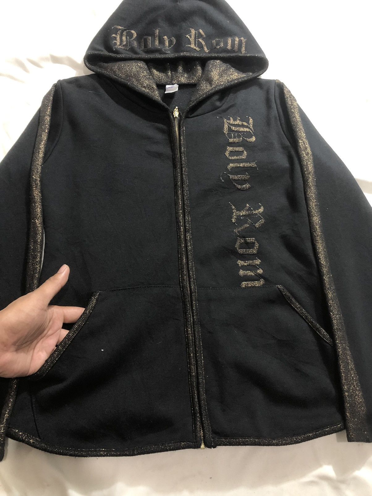 Hysteric Glamour Poem Gold Black Boly Bom Zipp Hoodie LGB Style Size US M / EU 48-50 / 2 - 2 Thumbnail