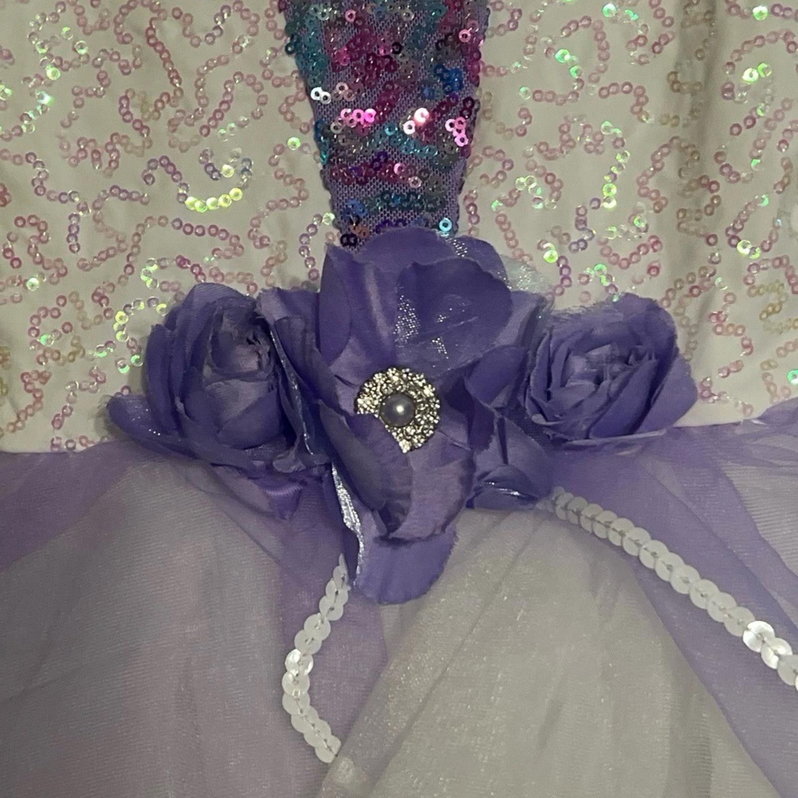 Stuart Weitzman WEISSMAN Kids 7/8 IC Purple Sequin Lyrical Dance Costume Size ONE SIZE - 3 Thumbnail