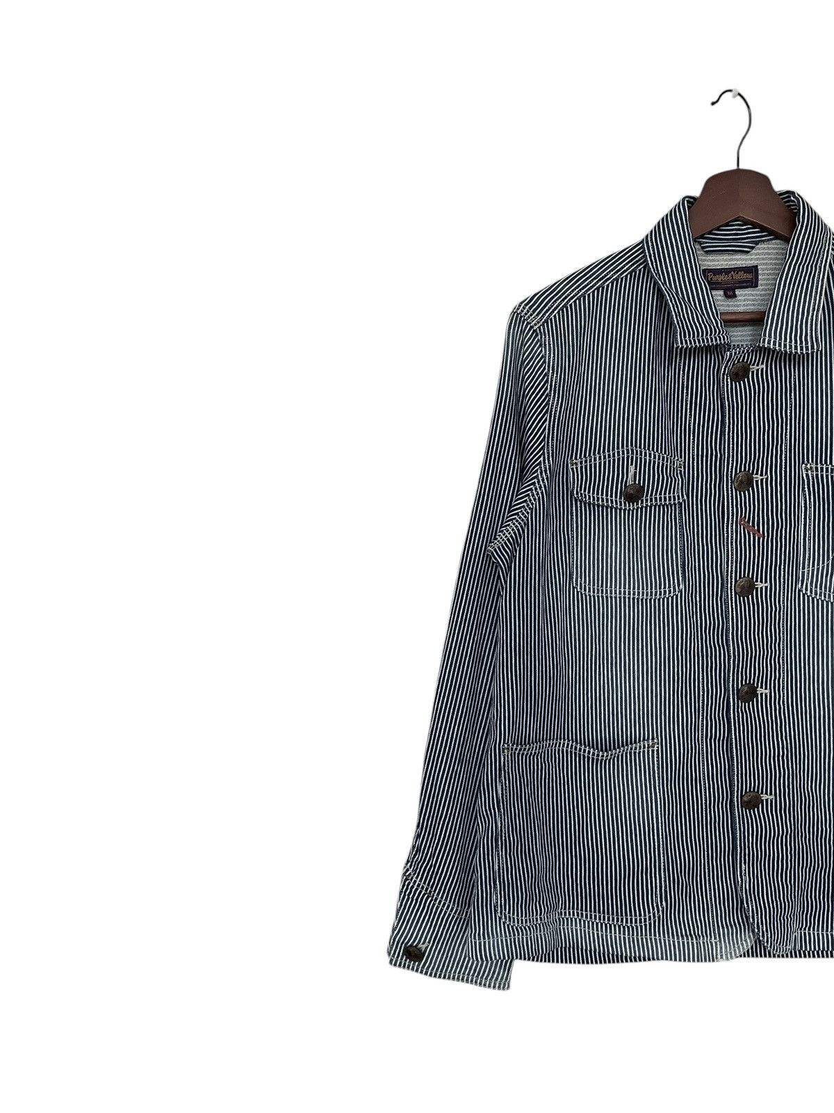 Japanese Brand × Vintage Vintage Japanese Brand Purple & Yellow Hickory Jacket 2000s Size US M / EU 48-50 / 2 - 5 Thumbnail