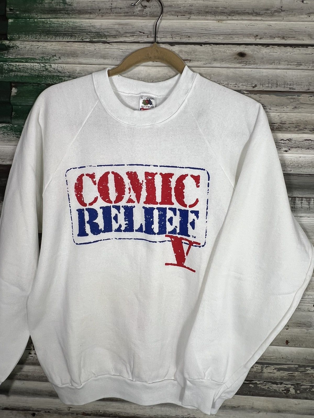 Fruit Of The Loom × Vintage Vintage Comic Relief Sweatshirt Size US L / EU 52-54 / 3 - 3 Thumbnail