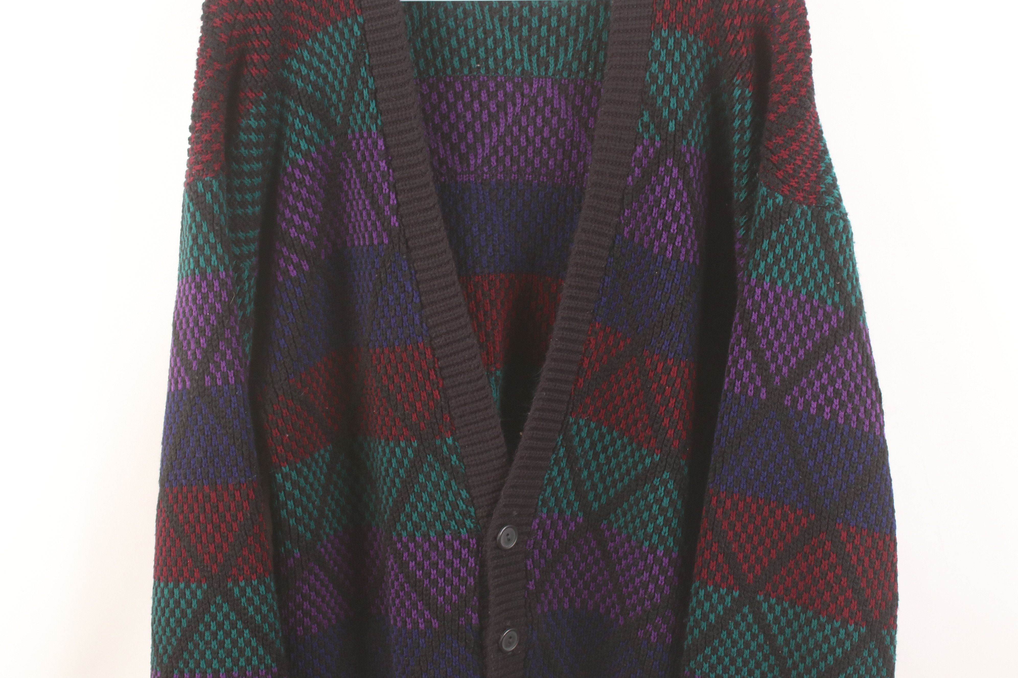 Vintage Vintage 90s Streetwear Chunky Knit Cardigan Sweater USA Size US S / EU 44-46 / 1 - 3 Thumbnail