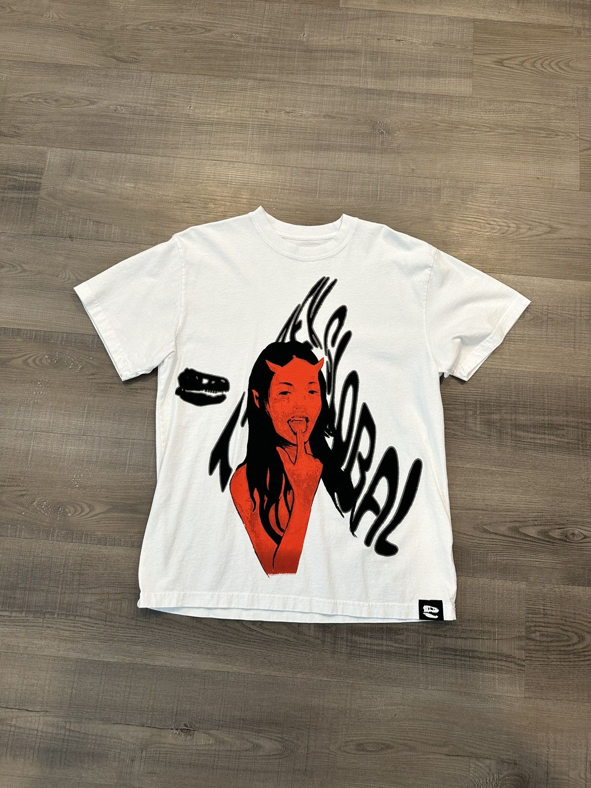image of Born From Pain T-Rex Global Chile T Shirt in White, Men's (Size Medium)