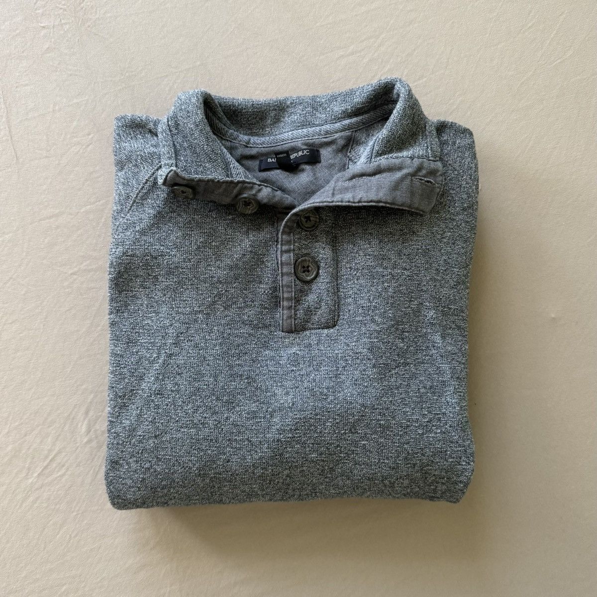 Banana Republic × Vintage Banana Republic Henley Mock Neck Sweater Size US M / EU 48-50 / 2 - 1 Thumbnail