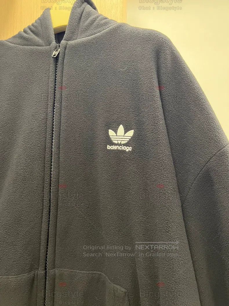 Balenciaga Balenciaga Fleece Zip-Up Hooded Jacket Size US XS / EU 42 / 0 - 4 Thumbnail