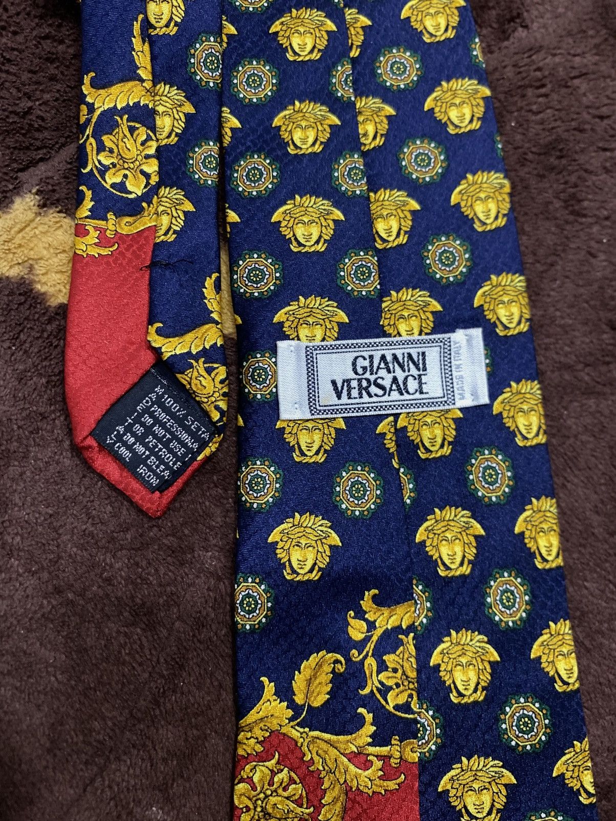 Versace Rare❤️‍🔥 Gianni Versace Baroque Medusa Logo Tie Luxury Italy Size ONE SIZE - 6 Thumbnail