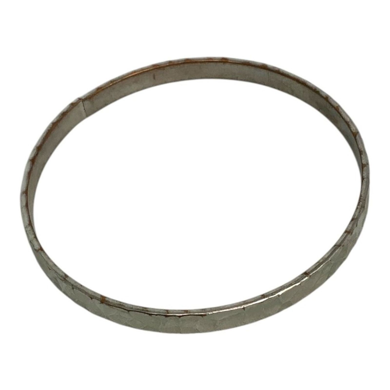 Other Vintage Hammered Silver Tone Bangle Bracelet Size ONE SIZE - 4 Thumbnail