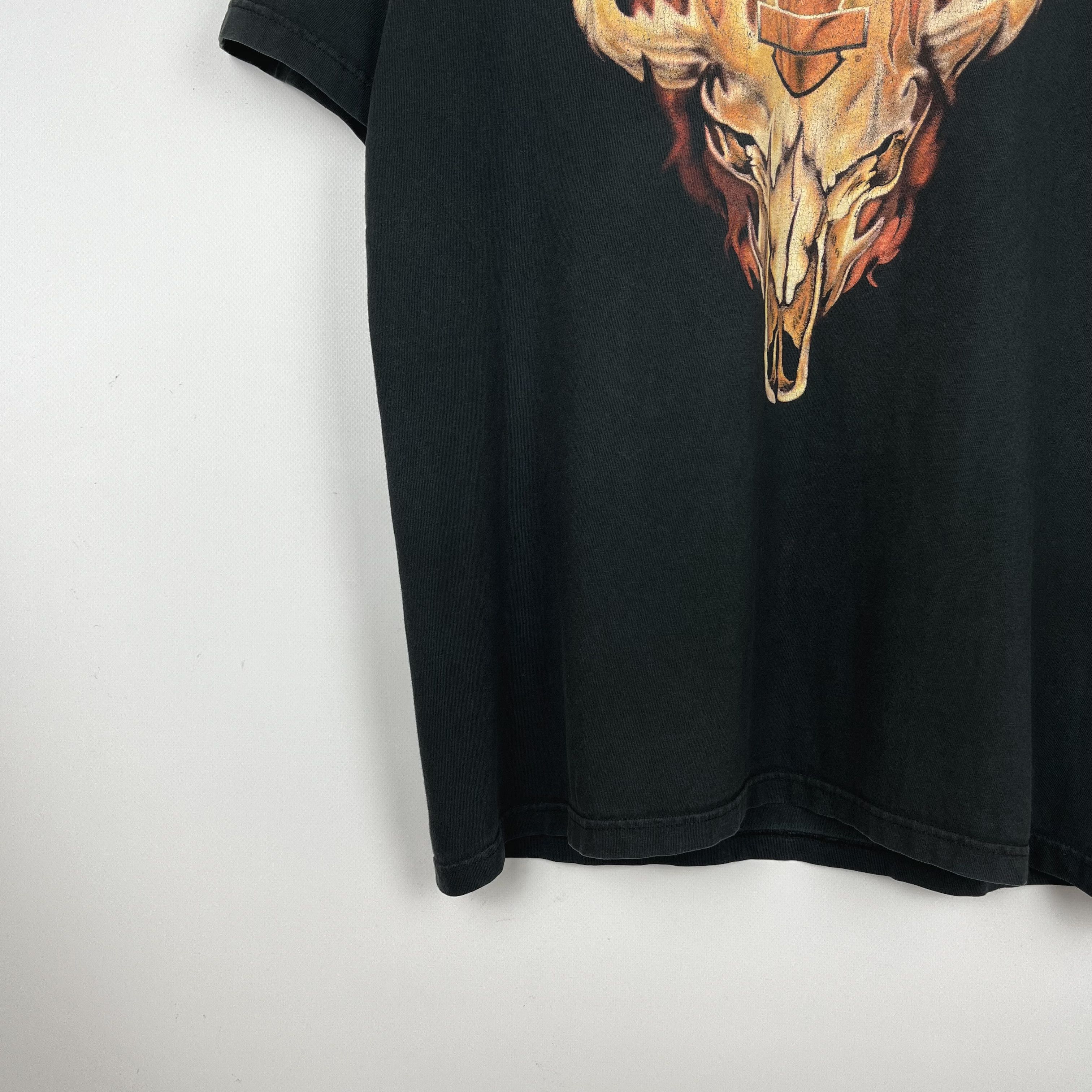 Harley Davidson Vintage Harley Davidson Flame Skull Florida T Shirt 2002 Size US L / EU 52-54 / 3 - 4 Thumbnail