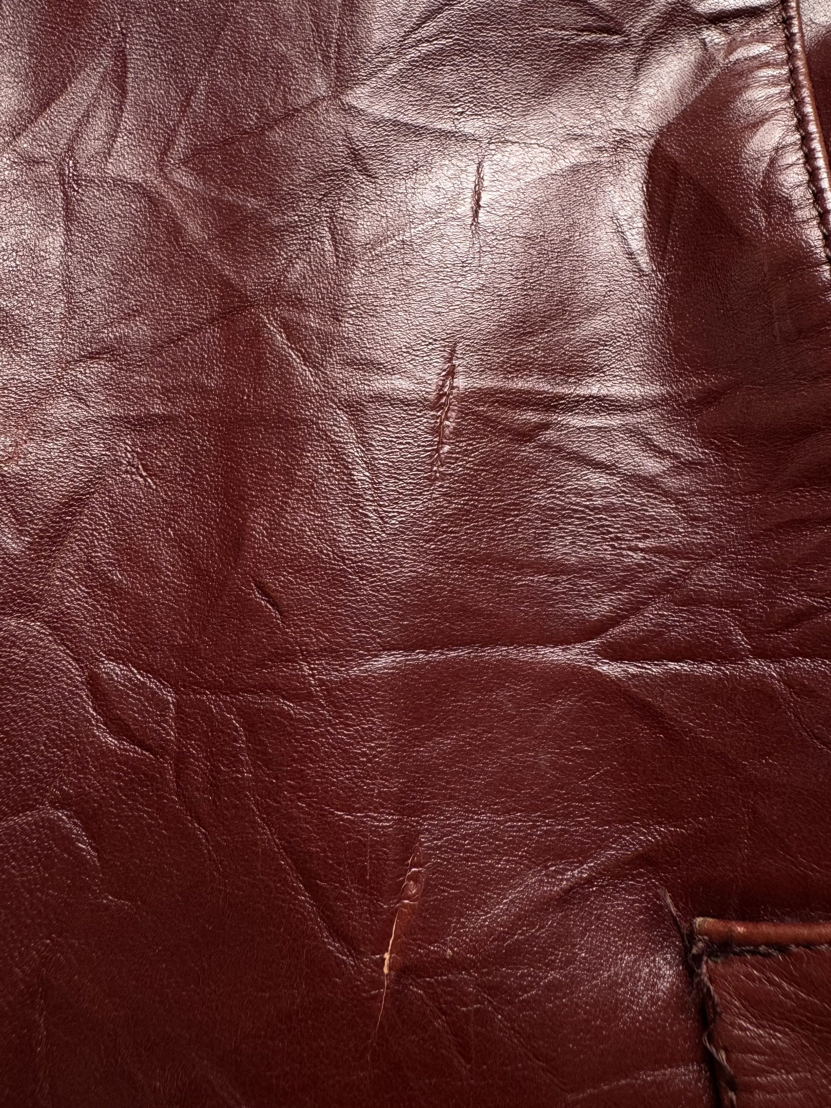 Vintage Vintage Burgundy Leather Coat Jacket Long Blazer Size M / US 6-8 / IT 42-44 - 9 Thumbnail