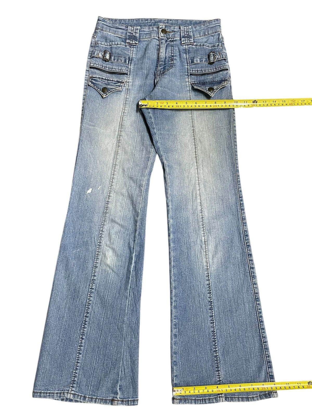 Japanese Brand Vtg Japanese Women’s Denim Punk Style Buckle Wide Leg Jeans Size 27" / US 4 / IT 40 - 15 Thumbnail