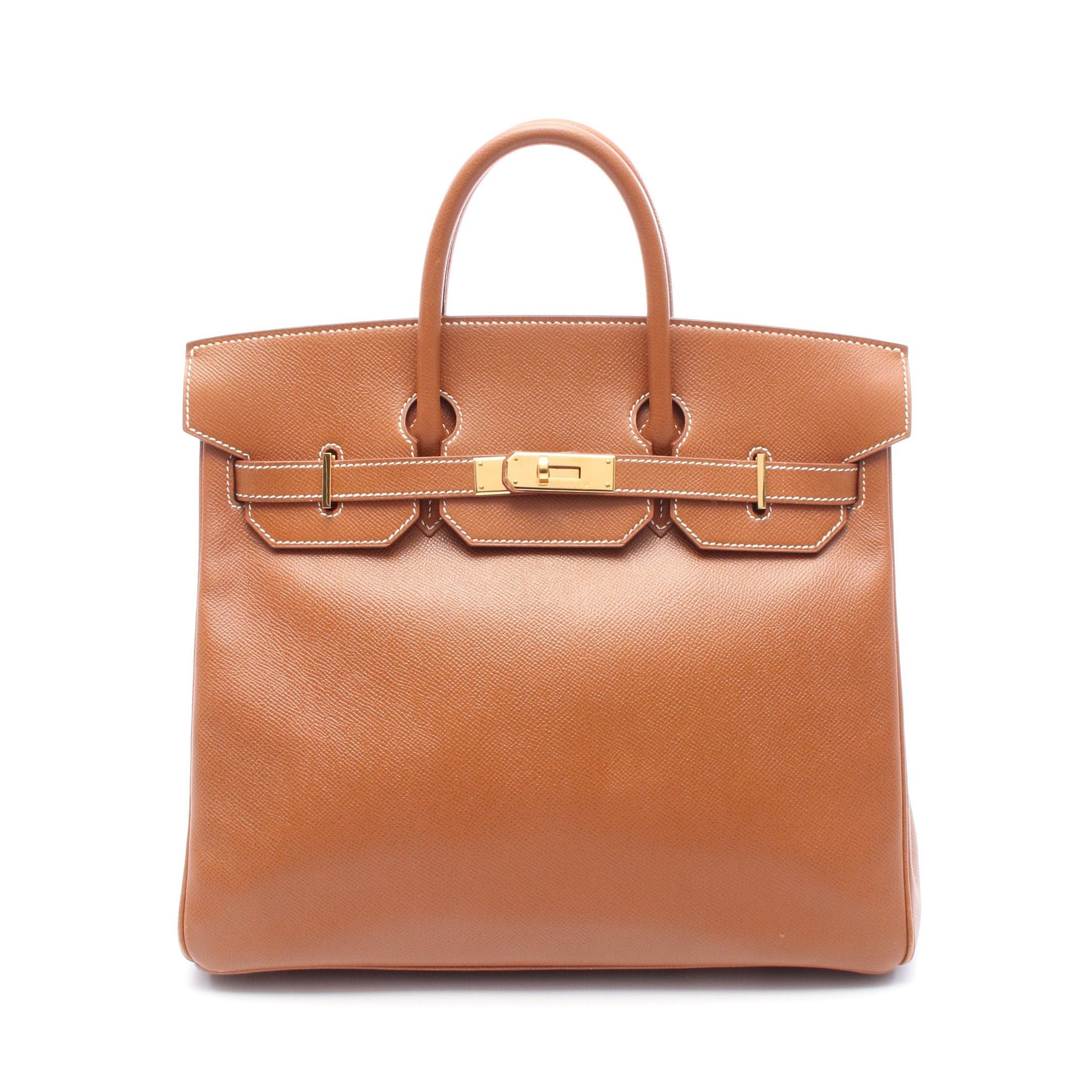 Hermes Hermes Haut A Courroies 32 Gold Handbag Courchevel Brown Hardware ○ Z Stamp Size ONE SIZE - 1 Thumbnail