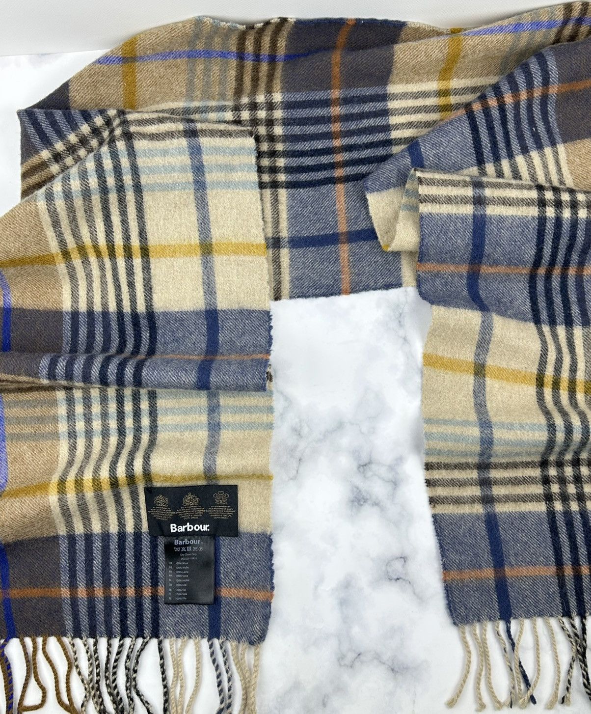 Barbour Barbour 100% Wool Scarf Tartan Check Size ONE SIZE - 5 Thumbnail
