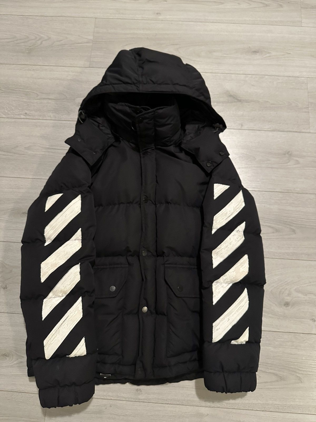 Off-White Off White Brushed Down Jacket Size US S / EU 44-46 / 1 - 1 Thumbnail