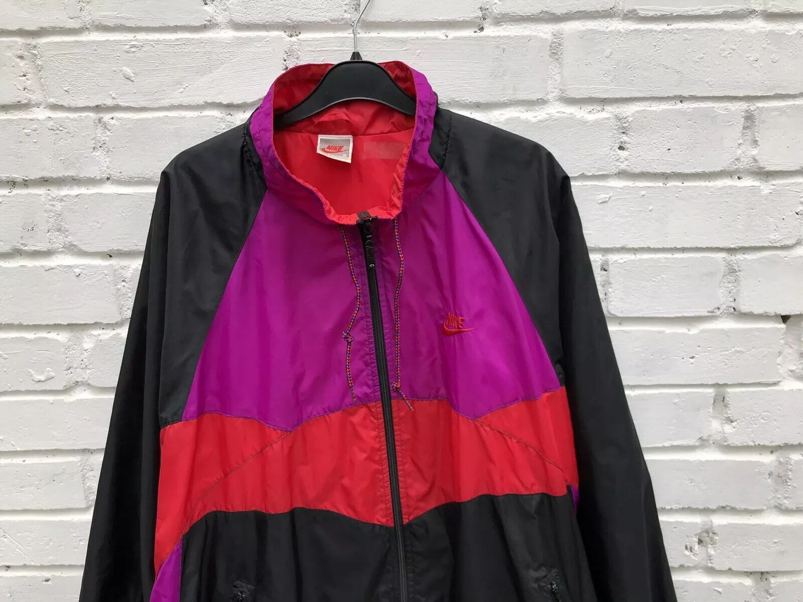 Nike NIKE VINTAGE 1990s TRACK JACKET NYLON RAVE BLOCK WINDRUNER Size US XL / EU 56 / 4 - 9 Thumbnail