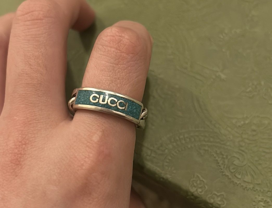 Gucci Gucci Tag Chain Enamel Arg 925 Ring Size ONE SIZE - 6 Thumbnail